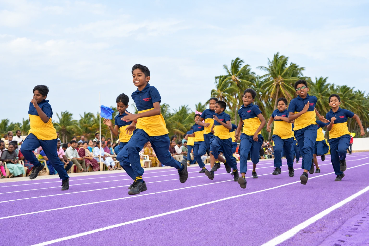National Model students participating in a school sports event